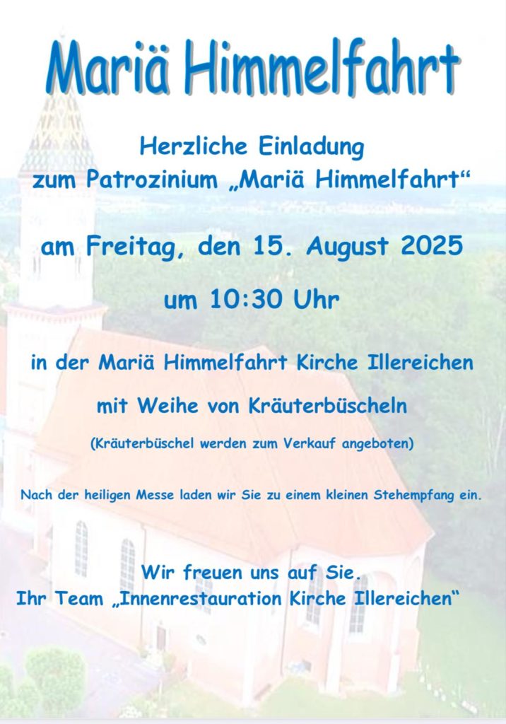 Veranstaltungseinladung Patrozinium Illereichen