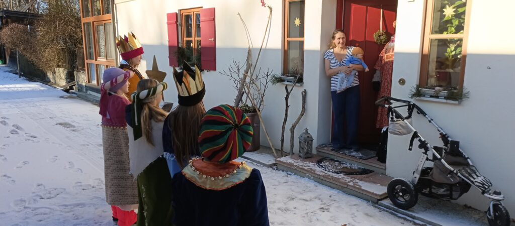 Sternsinger Illereichen an einer HaustÃ¼re